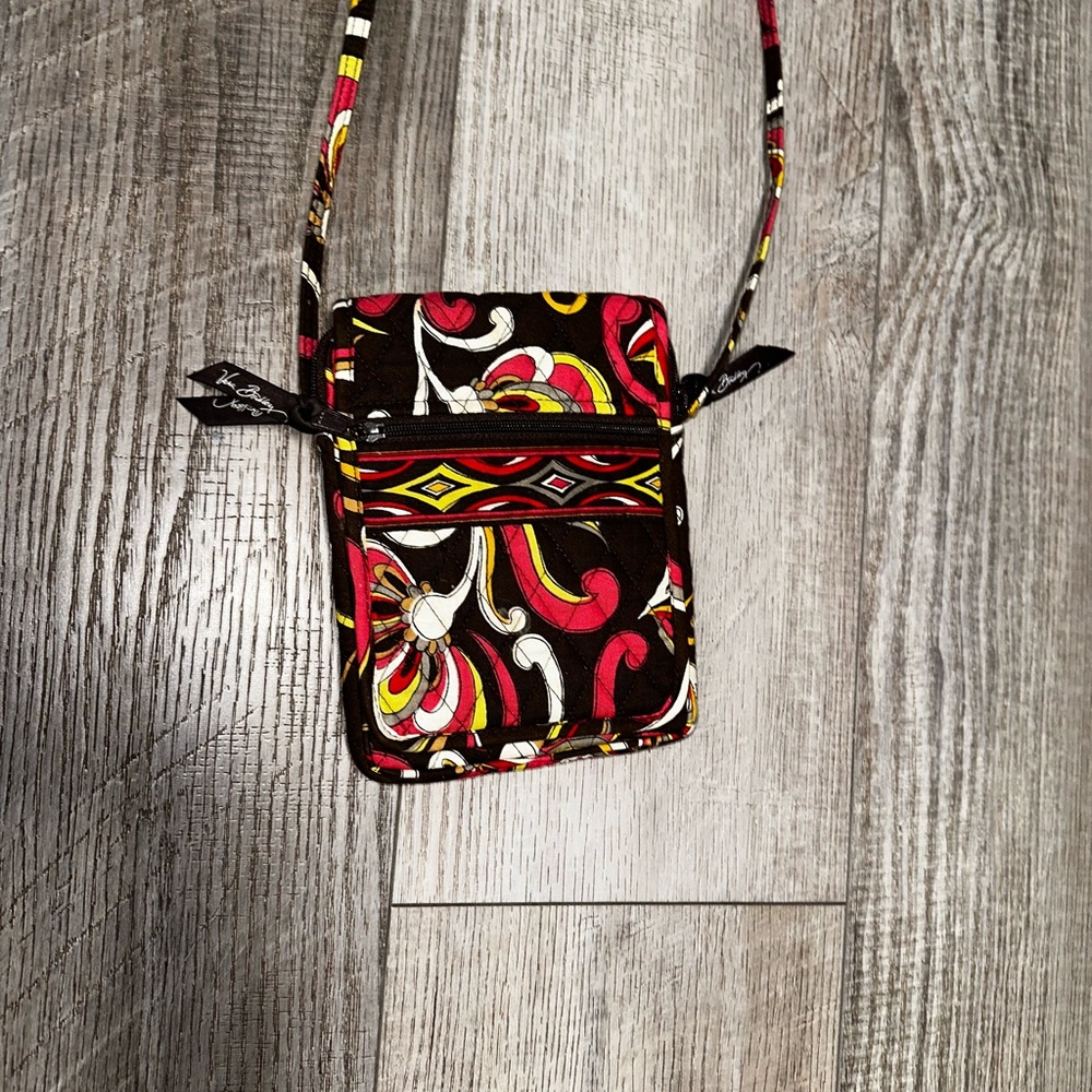 Vera Bradley Puccini Brown Fall Floral Paisley Hand Bag Pockets crossbody